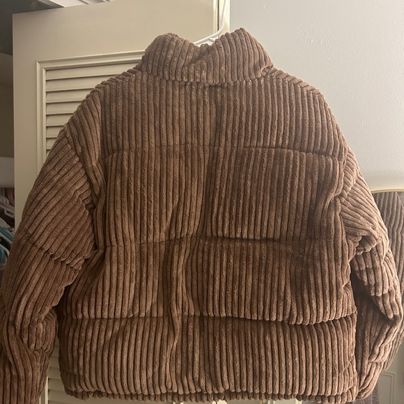 Brown Corduroy Puffer Jacket - Picture 2 of 3